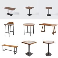Ensemble table et chaises de salle à manger modernes en bois massif avec tiroir, idéal pour bars, cafés, restaurants, salons de thé, hot pot, barbecue et zones de loisirs