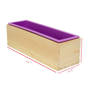 Moule en silicone rectangulaire flexible pour <span class=keywords><strong>savon</strong></span> avec boîte en bois Outil de bricolage pour la fabrication de <span class=keywords><strong>savon</strong></span> Boîte en bois de 42oz pour fournitures de fabrication de <span class=keywords><strong>savon</strong></span> - Product Image 4