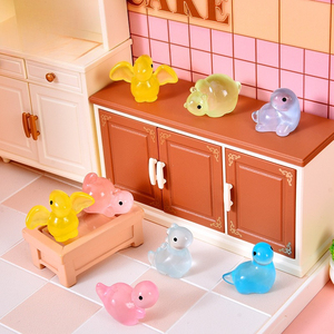 Breloques en résine de dinosaures colorés, figurines de dinosaures lumineuses pour micro-paysages, accessoires de jardin féerique DIY - Product Image 4