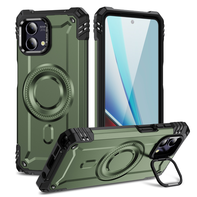 Metal Camera Kickstand Wireless Charging Tough armor Phone case for Motorola Moto G 5G 2024 2023 G Play 2024 5G G Stylus
