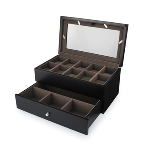 Boîte à montres en MDF Espreso en bois, 10 compartiments, tiroir de rangement, boîte à bijoux - Product Image 4
