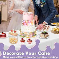Support à gâteau en acrylique pour fête, mariage, présentoir à gâteaux et cupcakes transparent, centre de table empilable avec lumières LED