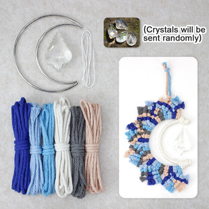 Kit de <span class=keywords><strong>macramé</strong></span>, <span class=keywords><strong>corde</strong></span> colorée, pendentif en tissage, pack de matériel DIY, accessoires en cristal avec guide en anglais pour débutants, cadeaux - Product Image 2