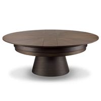Mesa de Comedor de Nogal Negro Expandible y Giratoria de Diseño Nuevo, de Alta Gama y Lujo, con 14 Asientos Personalizables