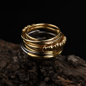 Fashion <b>Rings</b> 316L Stainless Steel PVD Gold Plating Sustainable Resistant Jewelry For Women Men Stackable <b>Ring</b> - Product Image 3