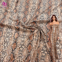 Tissu à imprimé animalier tendance, transparent, brodé de paillettes, extensible et brillant, pour costumes de scène et vêtements à la mode