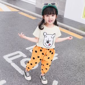 Venta al por Mayor de Conjuntos de Ropa para Niños, Estilo Nuevo, Camiseta con Estampado Floral y Vestido Maxi a Rayas de Colores - Product Image 3