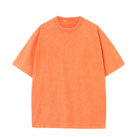 270g Heavyweight garengeverfde gewassen 100% katoenen distressed T-shirt met korte mouwen, lange, wijde pasvorm, Amerikaanse retro stijl, ACID, voor heren