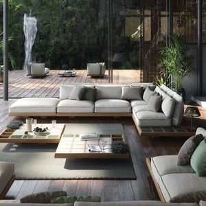 Haute qualité imperméable avec coussins <span class=keywords><strong>salon</strong></span> teck bois balcon <span class=keywords><strong>jardin</strong></span> patio hôtel sectionnel extérieur canapé - Product Image 5