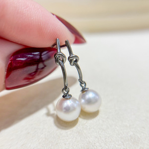 Accesorios de Plata S925 para DIY con Perlas, Joyería de Plata de Moda, Aretes con Cuentas Redondas de 9-13 mm, Bandeja Vacía para Aretes 22186 - Product Image 1