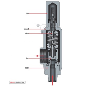 Válvula de Seguridad Térmica COVNA DN50 SS316 de Alta Presión, Tipo Resorte, Apertura Total, para Gas y Aire - Product Image 4