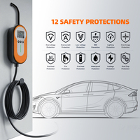 Nuevo Cargador EV de Nivel 2, 40A, Cable de 25 pies, Certificado ETL, 220V-240V, Enchufe NEMA 14-50, Conector J1772, 9.6kW, Cargador Portátil para Vehículos Eléctricos