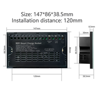 Prise murale universelle connectée UBARO avec USB Type-C pour prise d'alimentation WiFi 16A compatible Alexa & Google Home ABS 250V avec fonction de minuterie