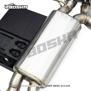 Silenciador de Escape Catback Personalizado con Válvula para M850/M850i LCI G14/G15/G16 4.4TT 2020-2024, Acero Inoxidable Boska con Acabado Pulido de 1.5mm - Product Image 5