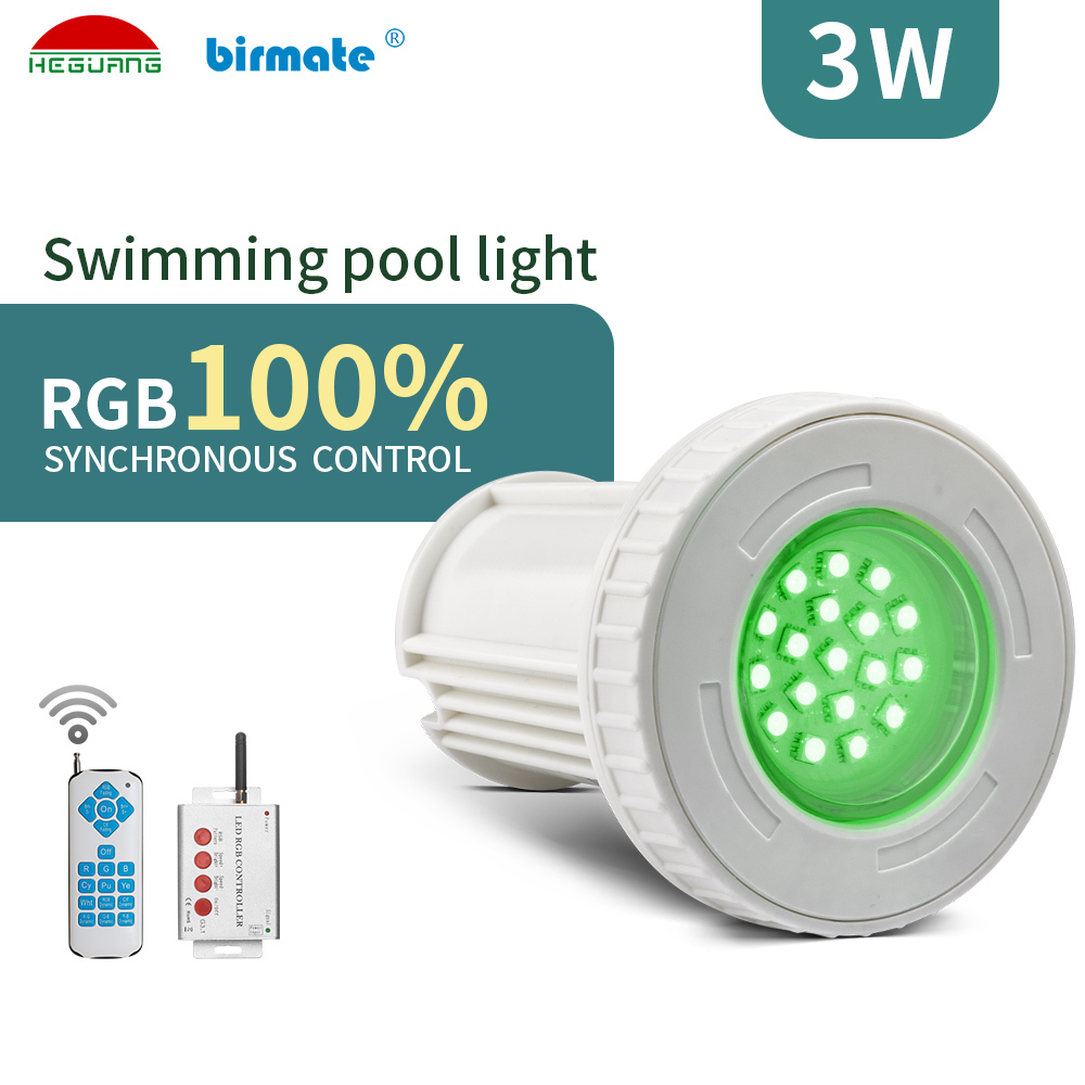 AC12V 3W IP68 Plastic RGB 100% Synchronous Control Underwater Concrete Swimming Pool Lights