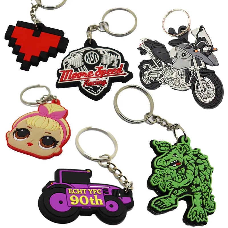 Advertising Promotional Keychains Wholesale Funny Custom Logo Bulk Cute Key Chain Advertising Soft Pvc Rubber Keychains