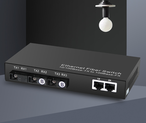Convertisseur de média Ethernet 10/100Mbps 3 fibres 2 RJ45 Ports SC commutateur émetteur-récepteur Fiber monomode - Product Image 5