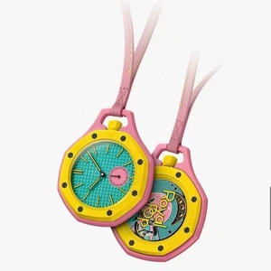 Montre de poche arc-en-ciel de haute qualité, personnalisée, nouveau style, co-marquage, pendentif pop art en biocéramique blanche, cadeau idéal - Product Image 2