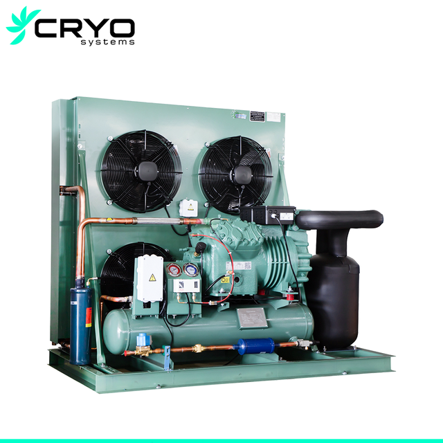 Cryo Systems Open Type Air Cooled Copper Pipe Condenser Unit R404A Refrigerant 380V/220V 1-50HP High Capacity Cooling System 1