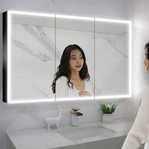 2022 New Idea Led Medicine Touch Sensor Defogger Dimmer CCT Changeable Bathroom Mirror Cabinet With Light