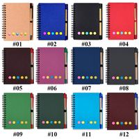Carnet de notes mini portable écologique avec couverture en cuir personnalisée, notes adhésives et stylo