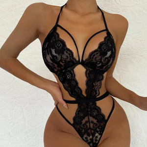 Private Label Damen Sexy Spitzen-Bodysuit mit Transparenten Ausschnitten für Clubwear - Product Image 3