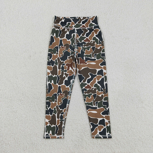 Legging tendance pour filles, imprimé camouflage marron, vente en gros, pantalon de yoga pour enfants, en coton biologique doux et élasthanne - Product Image 1