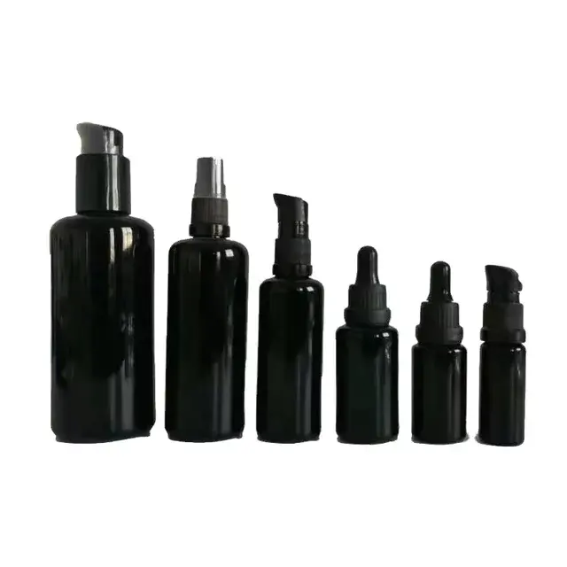 Botella de vidrio de aceite esencial de diseño europeo de 100ml, envase cosmético coreano para el cuidado de la piel, botella vacía con pulverizador con bomba cuentagotas