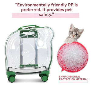 Luxe grande poussette pour animaux de compagnie chariot à roulettes fenêtres transparentes extérieur étui de <span class=keywords><strong>transport</strong></span> pour animaux de compagnie motif en plastique boîte pour animaux de compagnie fermeture à glissière - Product Image 3