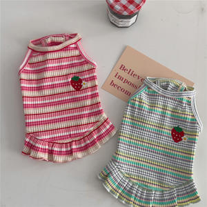 Sommer Hot Style Haustier Kleidung Hund Hosenträger Blumen druck Rock Fabrik Großhandel Atmungsaktives Hunde kleid - Product Image 2