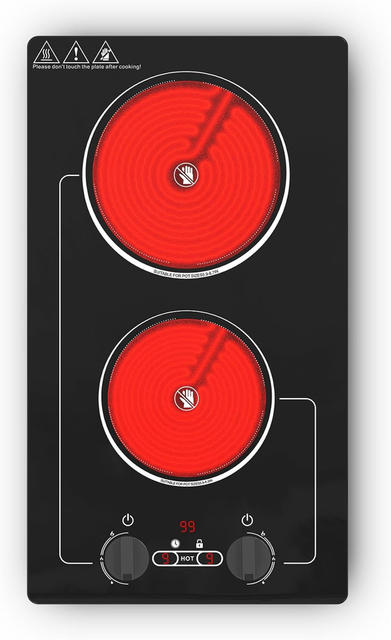 2100W Dual Burner Cooktop With Timer Amp Touch Control, Safe for Kids