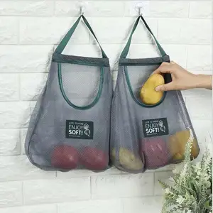 Jaring penyimpan sayuran dapur grosir, tas penyimpanan gantung dinding buah kreatif multifungsi rumah tangga