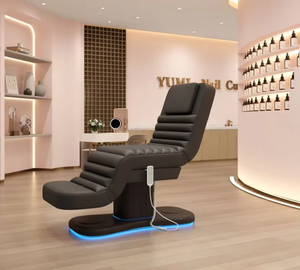 Sang trọng mới 3 động cơ điện Beauty Salon bảng với màu đen PU da Led ánh sáng cho Lash và mặt - Product Image 3