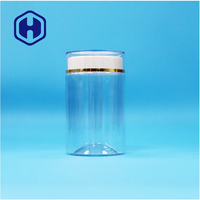 Pot en plastique transparent rond de qualité alimentaire pour animaux de compagnie, étanche, sans BPA, pour bonbons, noix, collations, aliments pour bébés avec couvercle à vis rond