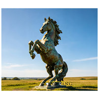 Sculpture de coq en bronze coulé à la main, grande statue de poulet en laiton antique pour la décoration de parcs et de paysages urbains