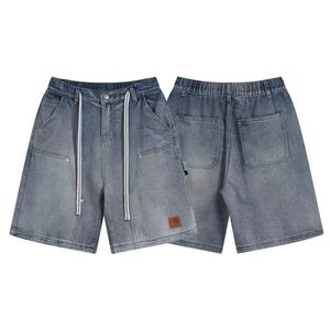 Shorts en jean délavé rétro pour homme, coupe ample, tendance, style décontracté, pour l'été, pantalon cinq-quarts - Product Image 2