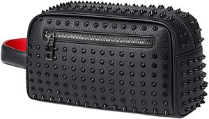 Produits tendance : Sacs à main pour hommes rivetés, sacs à main en cuir imperméables pour hommes avec fermeture à glissière - Product Image 1