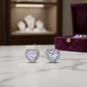 Pendientes de cristal con forma de corazón de Lucky Brand, engaste de plata 925, joyería romántica para boda para mujer - Product Image 2