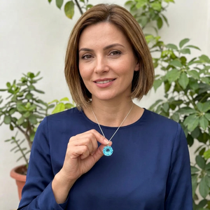 Colgante de Topacio Azul Natural, Chapado en Rodio, Plata de Ley 925, Joyería Fina Hecha a Mano con Piedras Preciosas, Proveedor Mayorista para Mujeres - Product Image 5