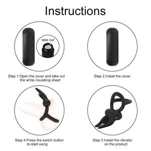 Anello in Silicone per uomo vibratore con orecchie da coniglio giocattoli per adulti per il ritardo dell'eiaculazione delle coppie anello vibrante del sesso - Product Image 5