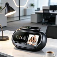 2025 Neuer Kabelloser Ladevorgang für Lautsprecher LED-Wecker aus Kunststoff ABS-Material Kreatives Design und Stummschaltfunktion