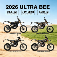 Moto électrique tout-terrain Surron Ultra Bee 2026 avec batterie améliorée 60 Ah 74 V 24,5 kW