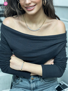 Luxurious 316L Stainless Steel Six <b>Heart</b> Colored Zircon Jewelry Set Necklace and Bracelet Women Party Gift Trendy Accessories - Product Image 2