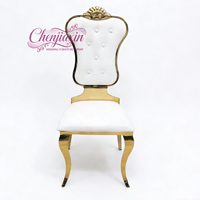 Mobilier d'hôtel commercial moderne OEM d'usine, empilable, de luxe, économique, en acier inoxydable, chaises trône king size, tables, pour mariages et parcs