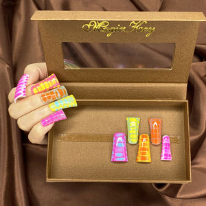 Medio 35mm forma <span class=keywords><strong>de</strong></span> pato que atrae <span class=keywords><strong>uñas</strong></span> hechas a mano brillantes Prensa en puntas francesas precioso duradero reutilizable 10PCS juego <span class=keywords><strong>de</strong></span> <span class=keywords><strong>uñas</strong></span> caseras - Product Image 4