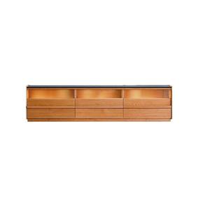 Mueble de TV de Madera de Cerezo con Base de Losa de Roca Negra de 1.8m, Mueble de Salón con Almacenamiento - Product Image 5