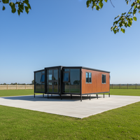 Maison conteneur préfabriquée extensible à construction rapide, deux chambres, maison portable extérieure préfabriquée
