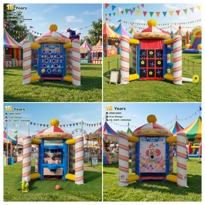 Commercial 4 in 1 Carnival Inflatable Interactive Game Station Tic Tac Toe Dart <strong>Throwing</strong> Carnival Booth for Party Rental - Product Image 6