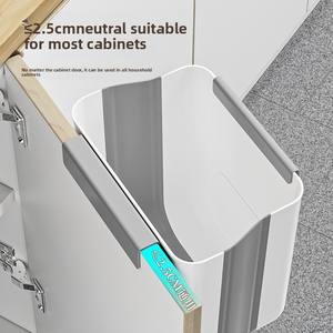 Cubo de Basura Grande para Cocina, Montado en la Pared, Fácil de Limpiar, Diseño Plegable con Materiales de Plástico y Acero, Sin Necesidad de Incurvarse - Product Image 2