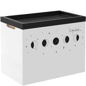 Caja de Almacenamiento de Tampones de Madera, 8x5x6.5 Pulgadas, Diseño de Fase Lunar, Organizador de Baño, Contenedor Decorativo - Product Image 2